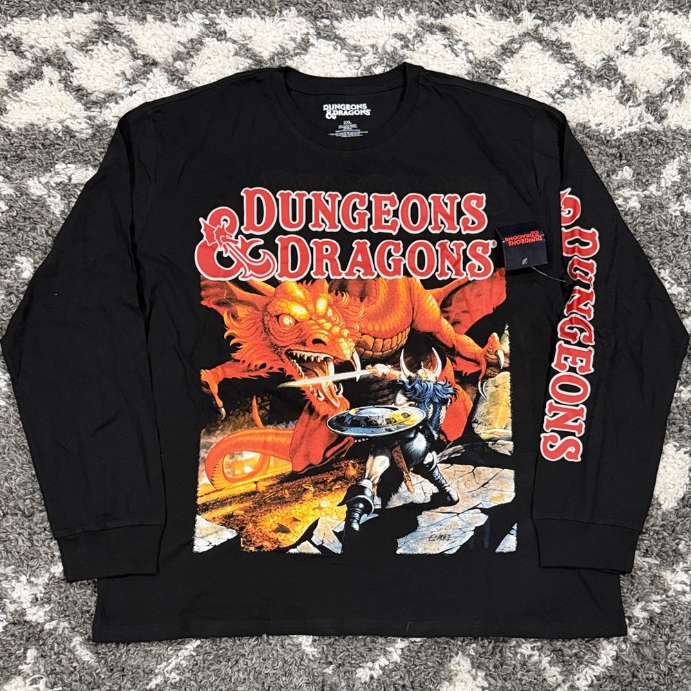NWT Dungeons & Dragons Black Graphic Art Long Sleeve Shirt - Men’s size 2XL